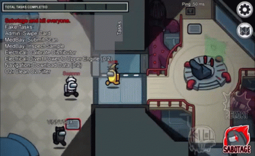 Among Us Game That Says Sabotage And Kill Everyone On The Bottom GIF