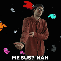 Among Us Man Denying Sus Meme GIF