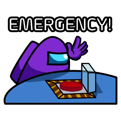 Among Us Purple Presses Emergency Button Sticker