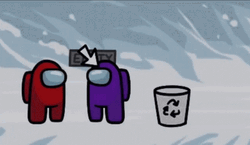Among Us Red Kill Then Empty Trash GIF