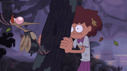 Amphibia Anne Smashing Her Head On The Tree GIF
