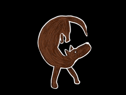 Amusing Brown Dog Chasing Tail Art GIF