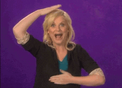 Amy Poehler Multitasking Hand Movements GIF