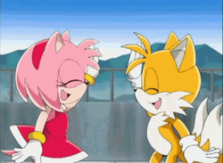 Amy Rose And Miles High Five GIF