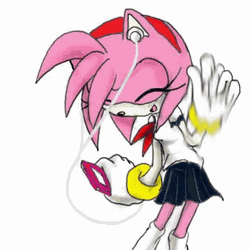 Amy Rose Listening Music GIF