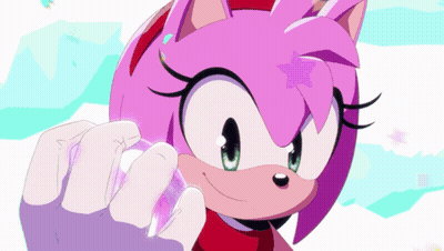 Amy Rose Sonic Holding Purple Object GIF