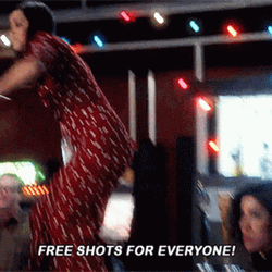 Amy Santiago Free Shots For Everyone GIF