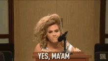 Amy Schumer Podium Yes Ma'am GIF