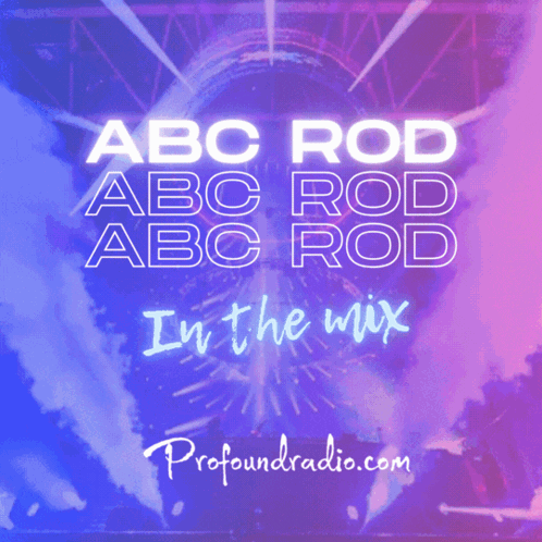 An Ad For Abc Rod In The Mix With A Purple Background GIF