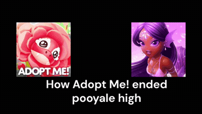 An Ad For Adopt Me Shows A Flower And A Purple Girl GIF