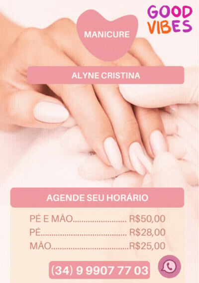 An Ad For Good Vibes Manicure With A Phone Number GIF