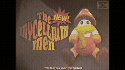 An Ad For The New Mycelium Men Shows A Stuffed Mushroom GIF