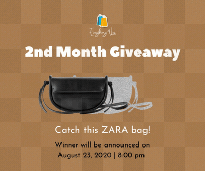 An Advertisement For A 2Nd Month Giveaway With A Black Bag GIF