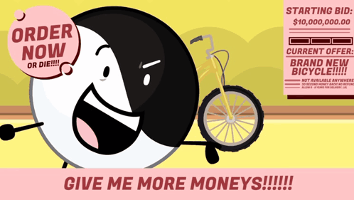 An Advertisement For A Brand New Bicycle That Says Order Now Or Die !!! GIF