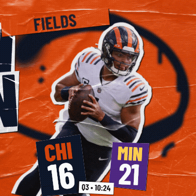 An Advertisement For A Football Game Between The Chicago Bears And The Washington Redskins GIF
