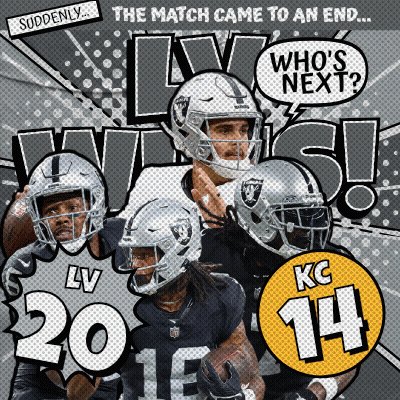 An Advertisement For A Football Game Between The Raiders And Kc In 2014 GIF