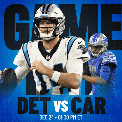 An Advertisement For A Game Between The Panthers And The Lions GIF