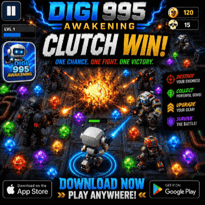 An Advertisement For A Game Called Digi995 Awakening GIF