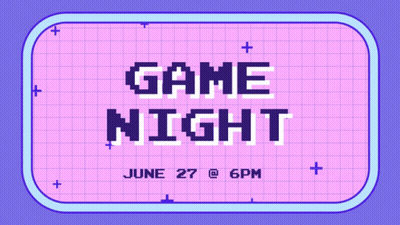 An Advertisement For A Game Night On June 27Th At 6Pm GIF