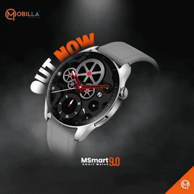 An Advertisement For A Msmart Smart Watch Says Out Now GIF