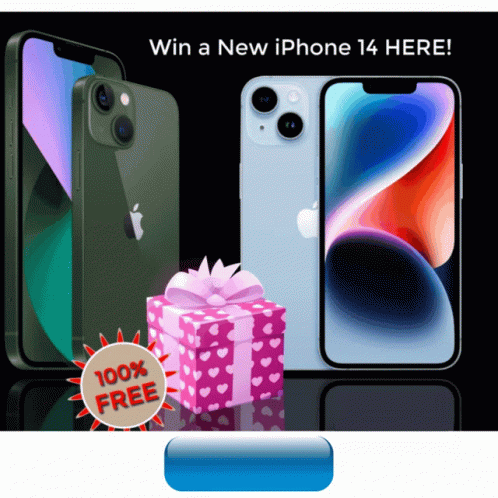 An Advertisement For A New Iphone 14 With A 100 % Free Sticker GIF