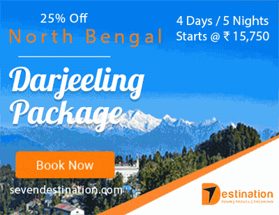 An Advertisement For A North Bengal Darjeeling Package With A Book Now Button GIF