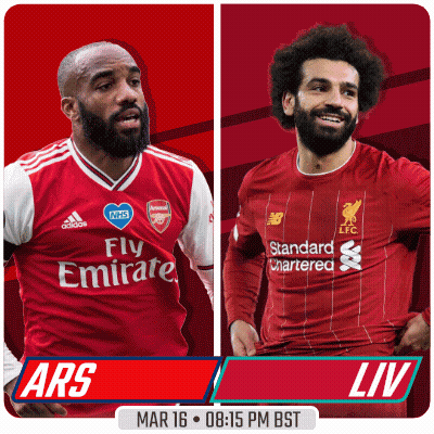 An Advertisement For A Soccer Game Between Arsenal And Liverpool GIF