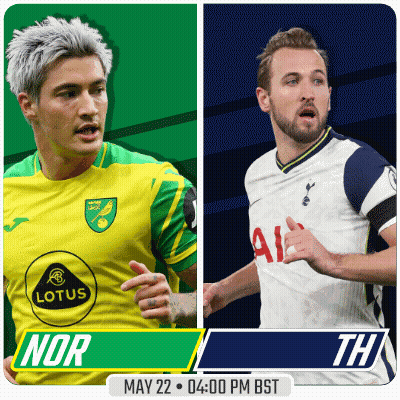 An Advertisement For A Soccer Game Between Norwich City And Tottenham GIF
