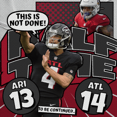 An Advertisement For Ari 13 And Atl 14 Football Players GIF