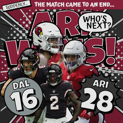 An Advertisement For Arizona Cardinals Football Players Dal 16 2 Ari 28 GIF