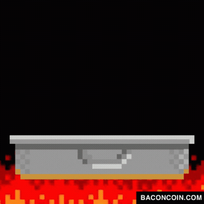 An Advertisement For Baconcoin.com Shows A Bunch Of Bacon Being Cooked In A Pot GIF