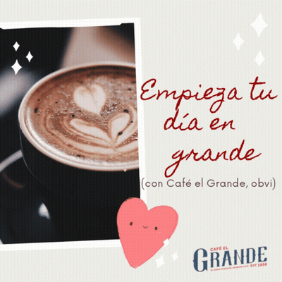 An Advertisement For Cafe El Grande Shows A Cup Of Cappuccino GIF
