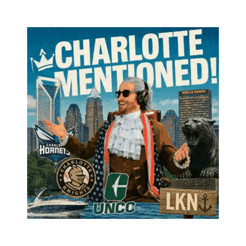 An Advertisement For Charlotte Mentioned Featuring A Man Sticker