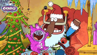 An Advertisement For Chowder Shows A Cartoon Character Holding A Microphone GIF