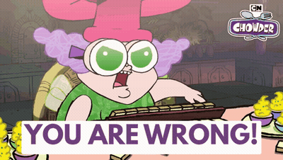An Advertisement For Chowder Shows A Cartoon Character Sitting At A Table GIF