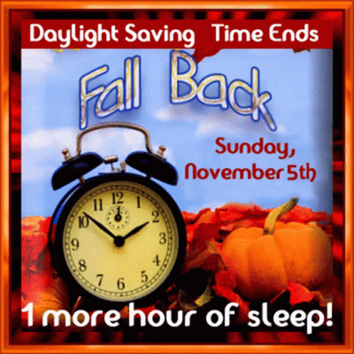 An Advertisement For Daylight Saving Time Ends On November 5Th GIF