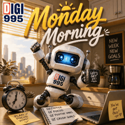 An Advertisement For Digi 095 Shows A Robot GIF