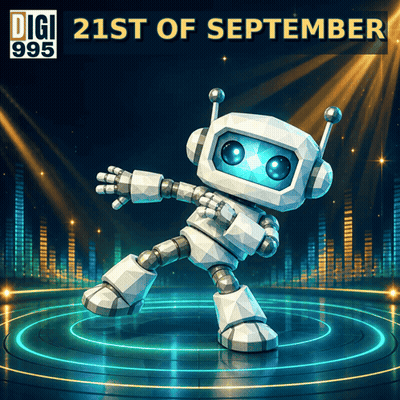 An Advertisement For Digi 995 With A Robot GIF