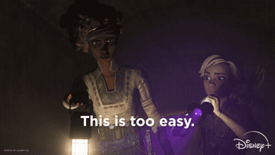 An Advertisement For Disney + Shows Two Cartoon Characters GIF