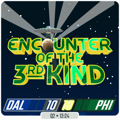 An Advertisement For Encounter Of The 3Rd Kind Shows A Flying Saucer GIF