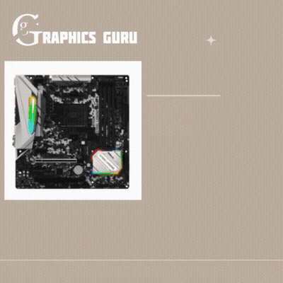 An Advertisement For Graphics Guru Shows A Motherboard GIF