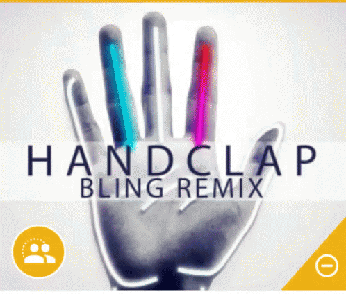 An Advertisement For Handclap Bling Remix Shows A Hand With Colored Fingers GIF