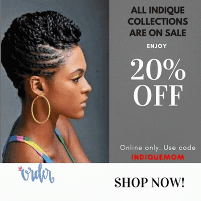 An Advertisement For Indique Mom Shows A Woman Wearing Earrings GIF
