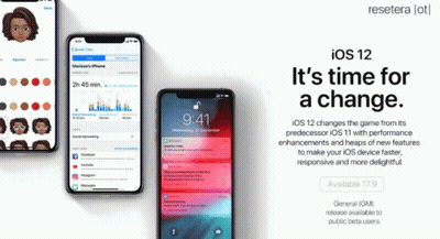 An Advertisement For Ios 12 Shows A Phone With The Time Of 9:41 GIF