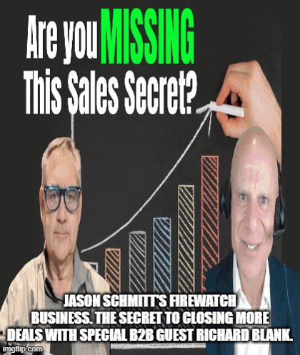 An Advertisement For Jason Schmitt 'S Firewatch Business The Secret To Closing More Deals GIF