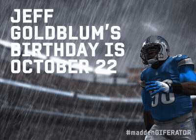 An Advertisement For Jeff Goldblum 'S Birthday GIF