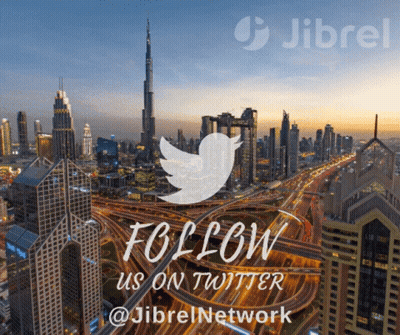 An Advertisement For Jibrel Network With A Twitter Logo GIF