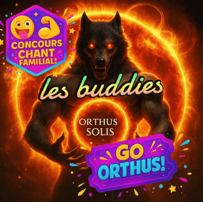 An Advertisement For Les Buddies Shows A Wolf With Red Eyes GIF