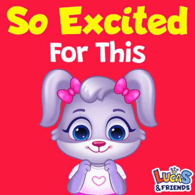 An Advertisement For Lucas And Friends Shows A Bunny GIF