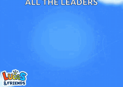 An Advertisement For Lucas And Friends Shows An Airplane GIF